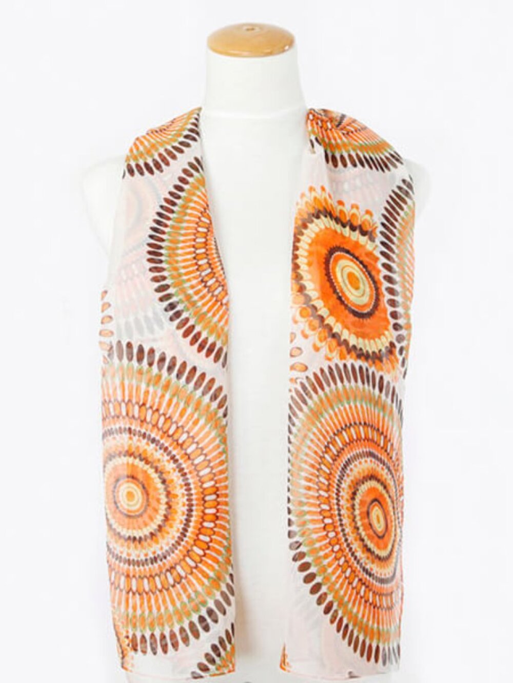 Grace Lightweight Print Scarf | Orange Multi